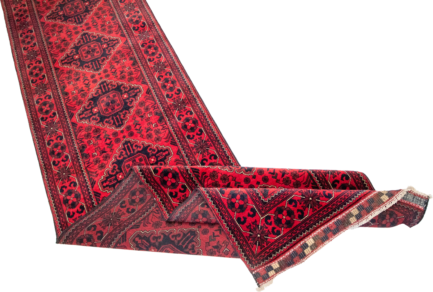 W 2.8 L 19.6 Khan Runner 100% Wool Hand-Woven All-Over Design - 64279