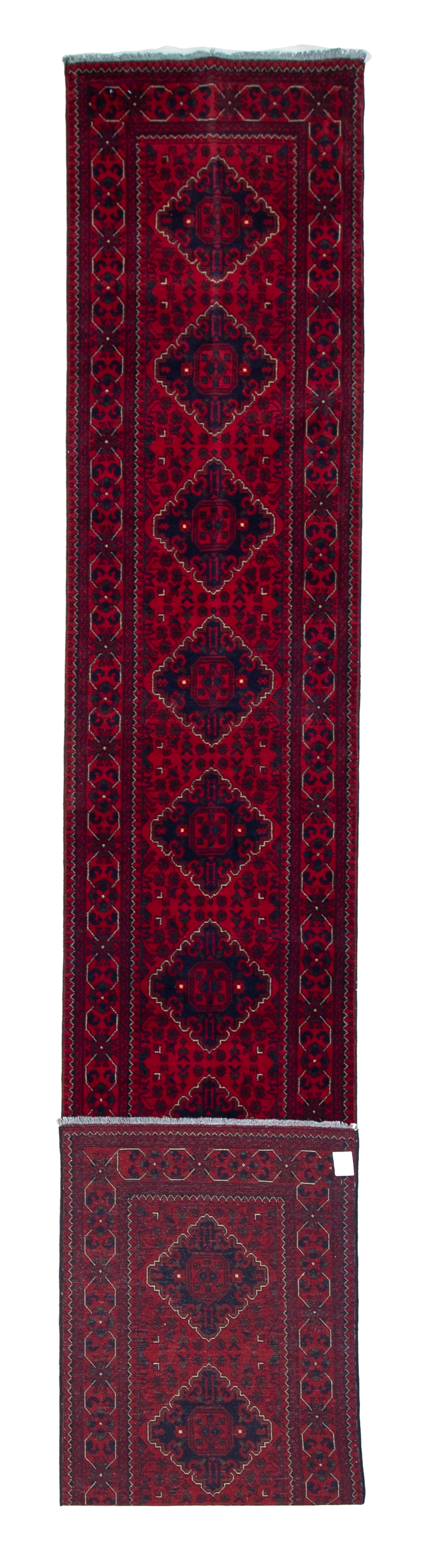 W 2.7 L 16.2 Khan Runner 100% Wool Hand-Woven All-Over Design - 64280