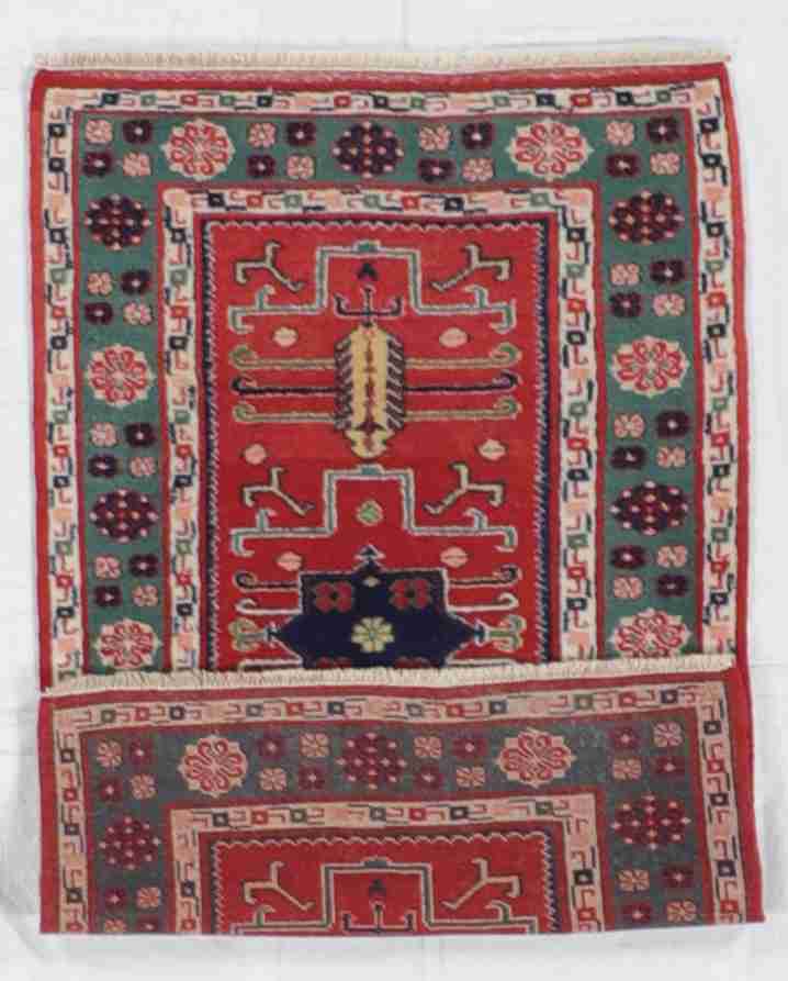 W 2.9 - L 5.6 - Turkish Wool All Over Rectangle - Finest Hand-Knotted Quality Wool - 64313