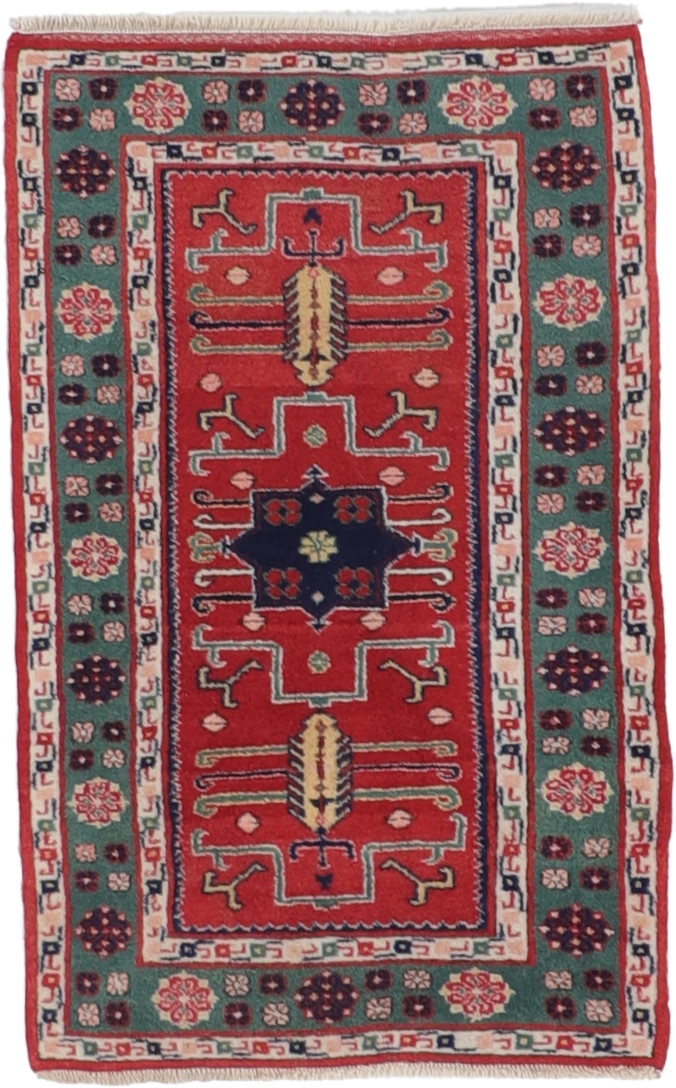 W 2.9 L 5.6 Turkish 100% Wool Hand-Woven All-Over Design - 64313