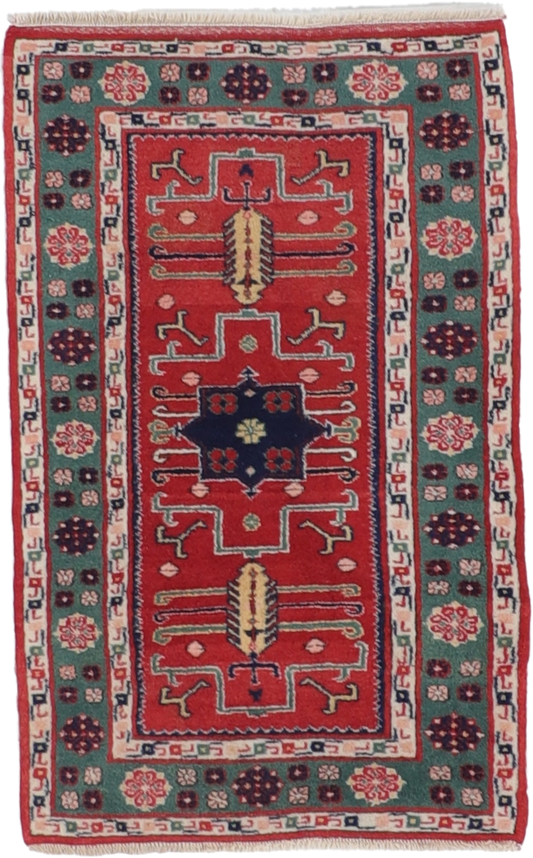 W 2.9 L 5.6 Turkish 100% Wool Hand-Woven All-Over Design - 64313