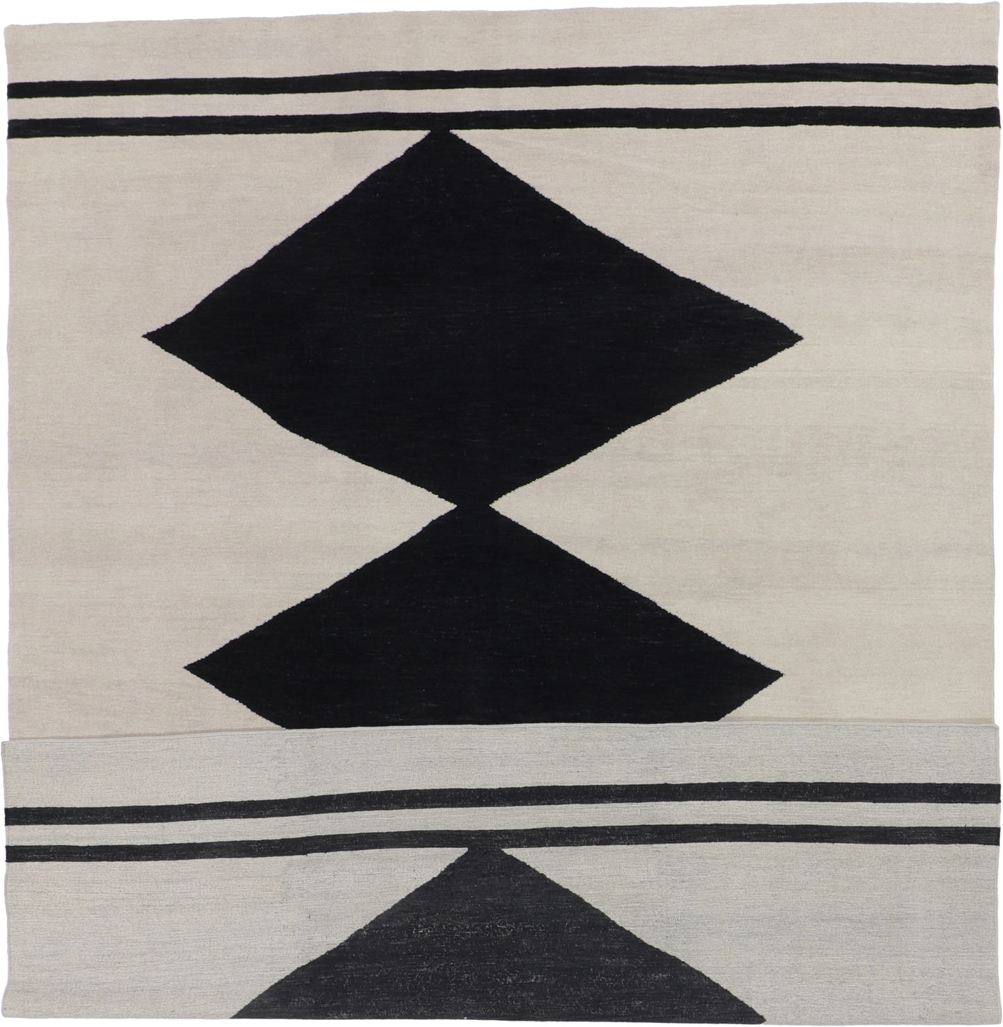 W 9 L 12 Modern 100% Wool Hand-Woven All-Over Design - 64317