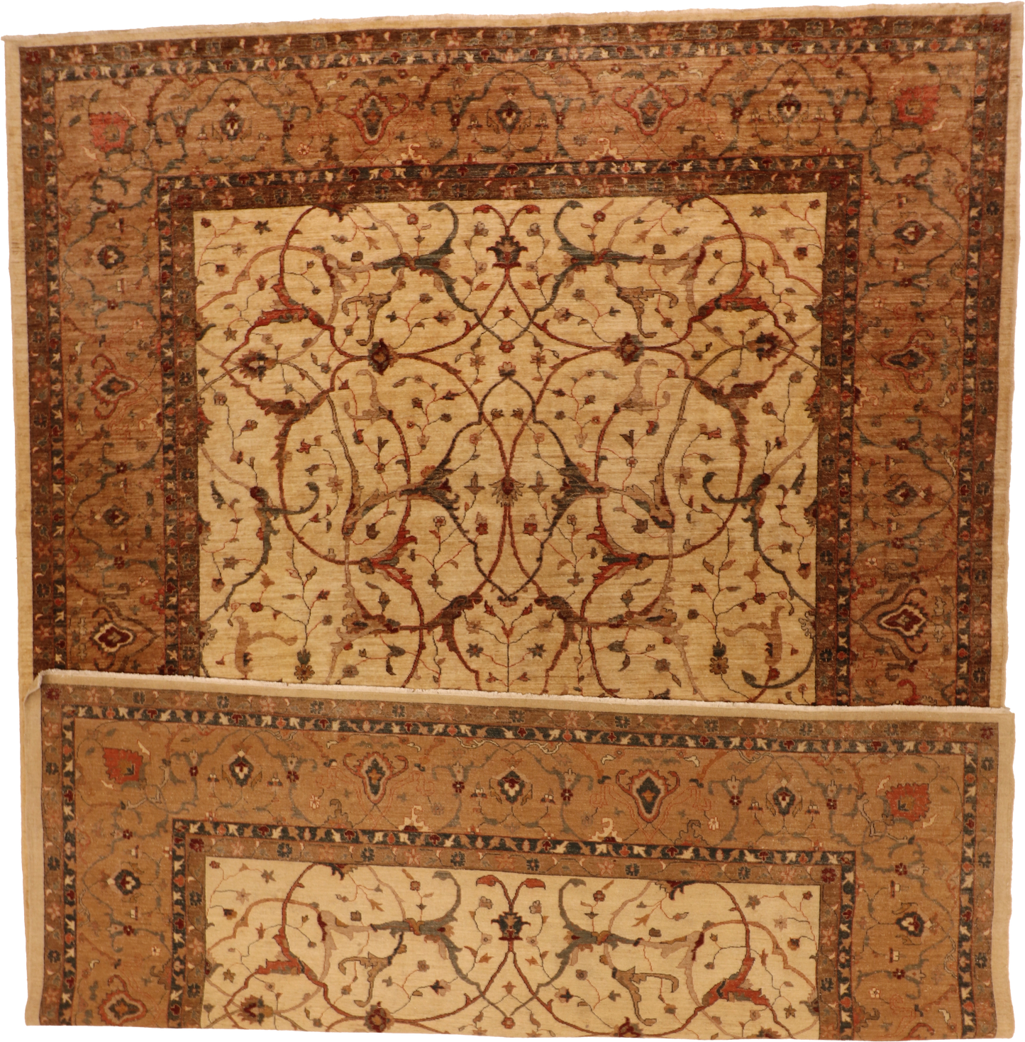 W 10.2 L 13.11 Ziegler Mahal 100% Wool Hand-Woven All-Over Design - 64320