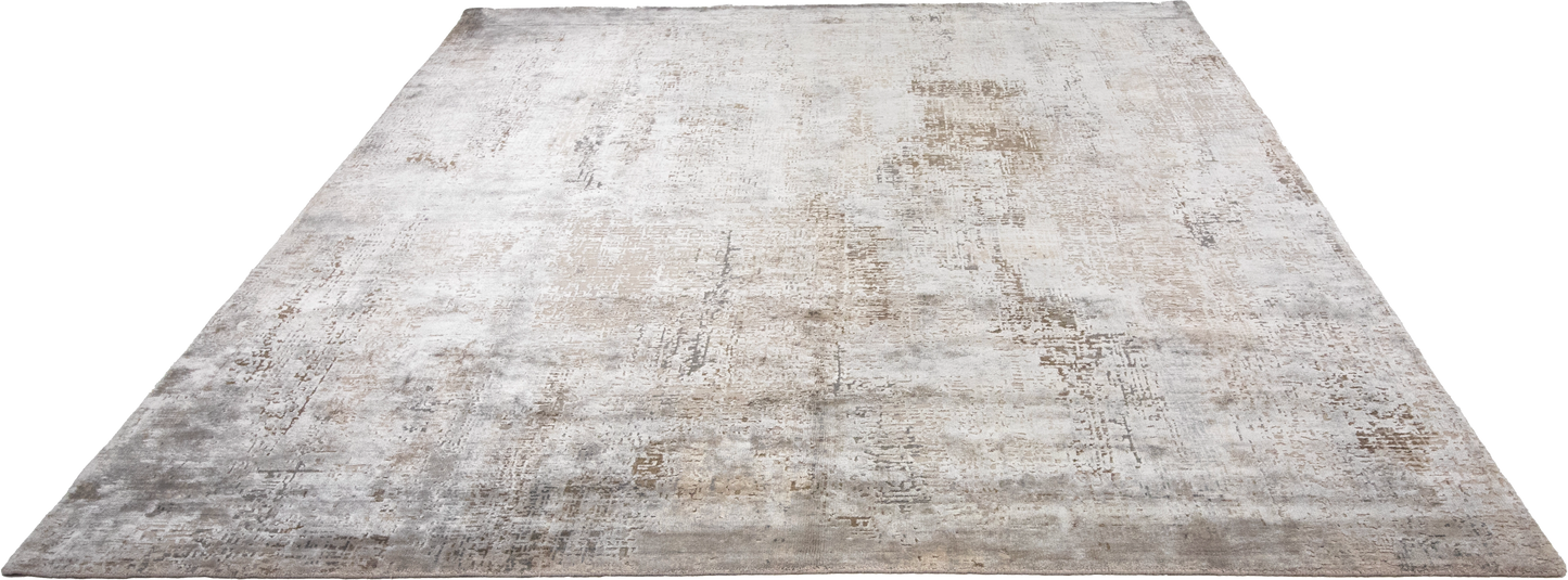 W 8 L 10.1 Modern Wool And Silk Blend Hand-Woven Contemporary Design - 64346
