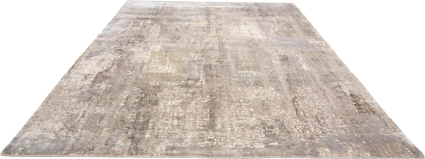 W 8 L 10.1 Modern Wool And Silk Blend Hand-Woven Contemporary Design - 64346