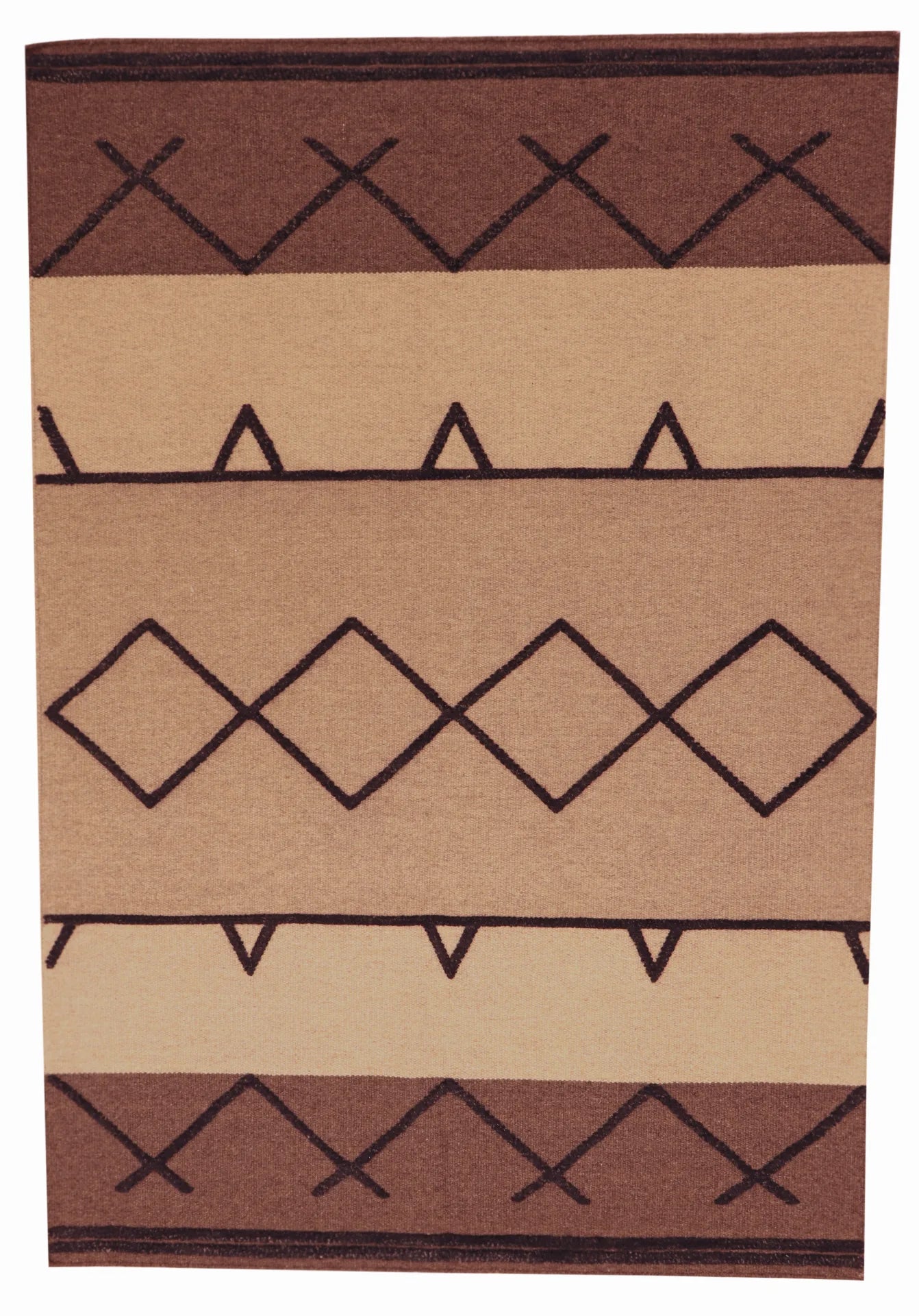 5 x 7 - Mountain Modern Wool Western Rectangle - Finest Hand-Knotted Quality Wool — 64350