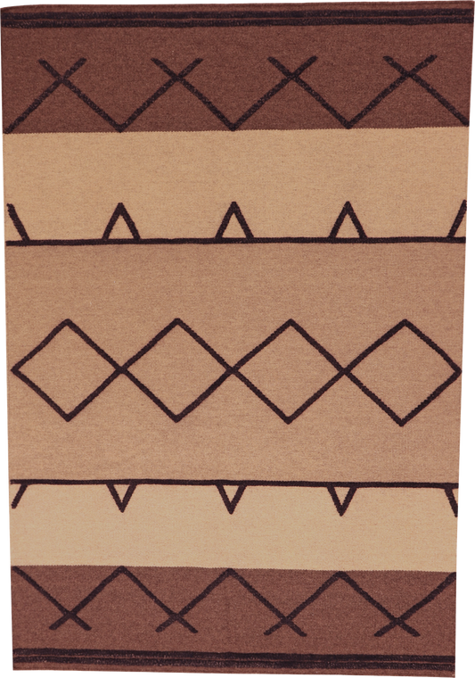 W 5 L 7 Kilim 100% Wool Hand-Woven All-Over Design - 64350