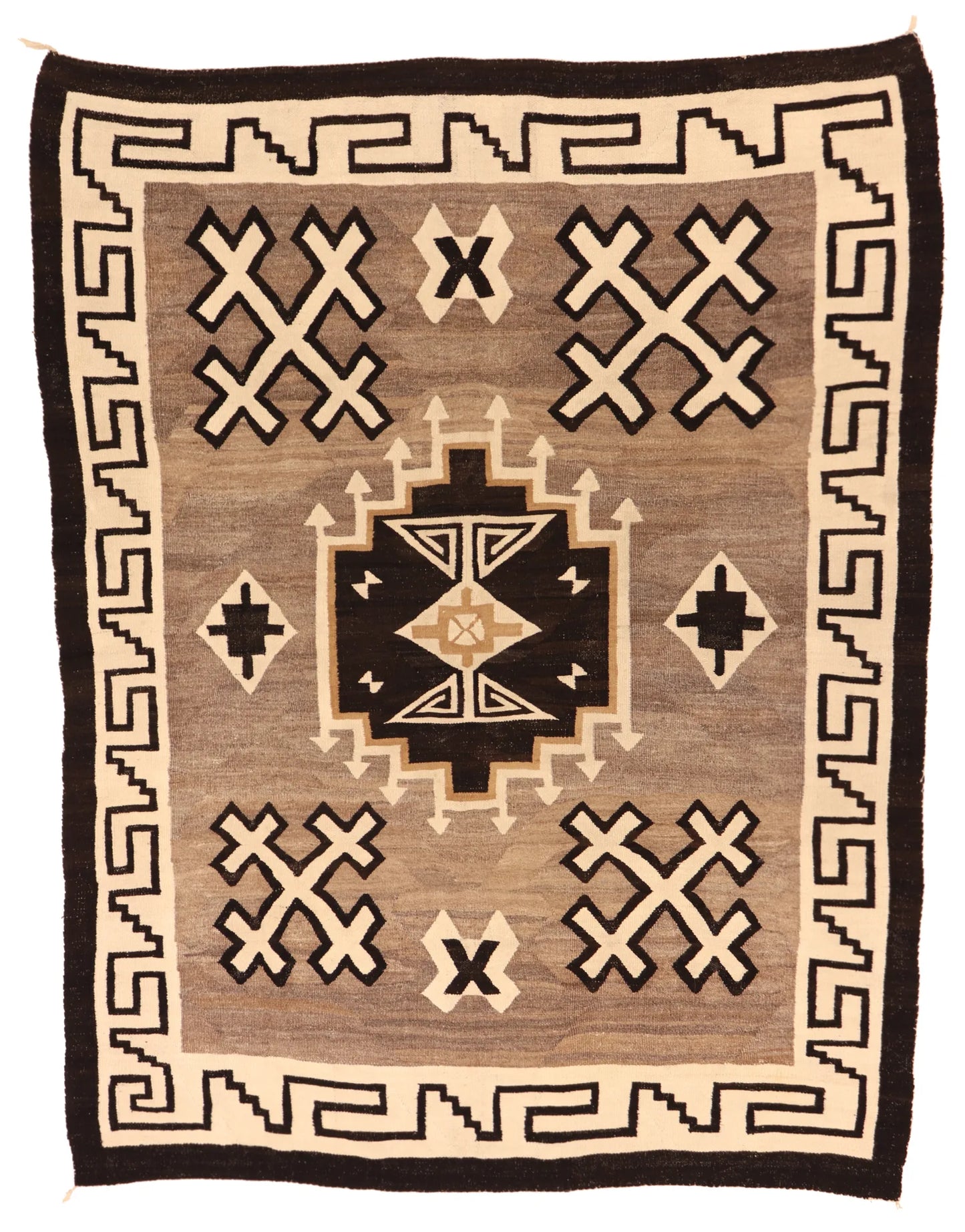 W 5 - L 6.7 - Navajo Fine All Over Rectangle - Finest Hand-Made Quality Wool - 64375