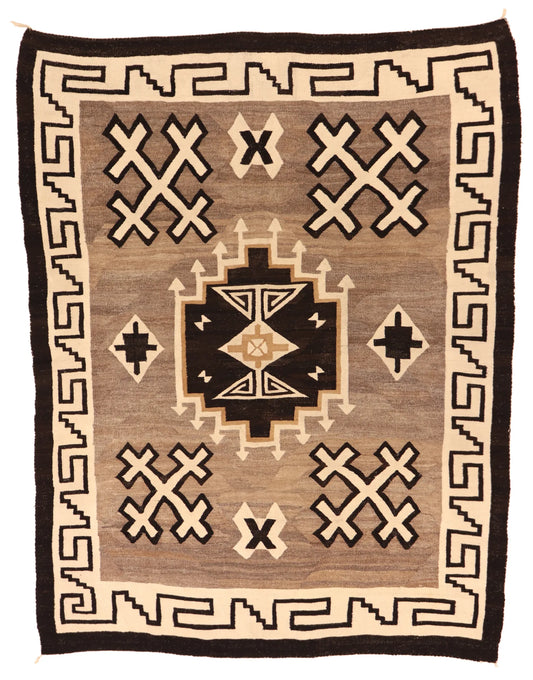 W 5 - L 6.7 - Navajo Fine All Over Rectangle - Finest Hand-Made Quality Wool - 64375