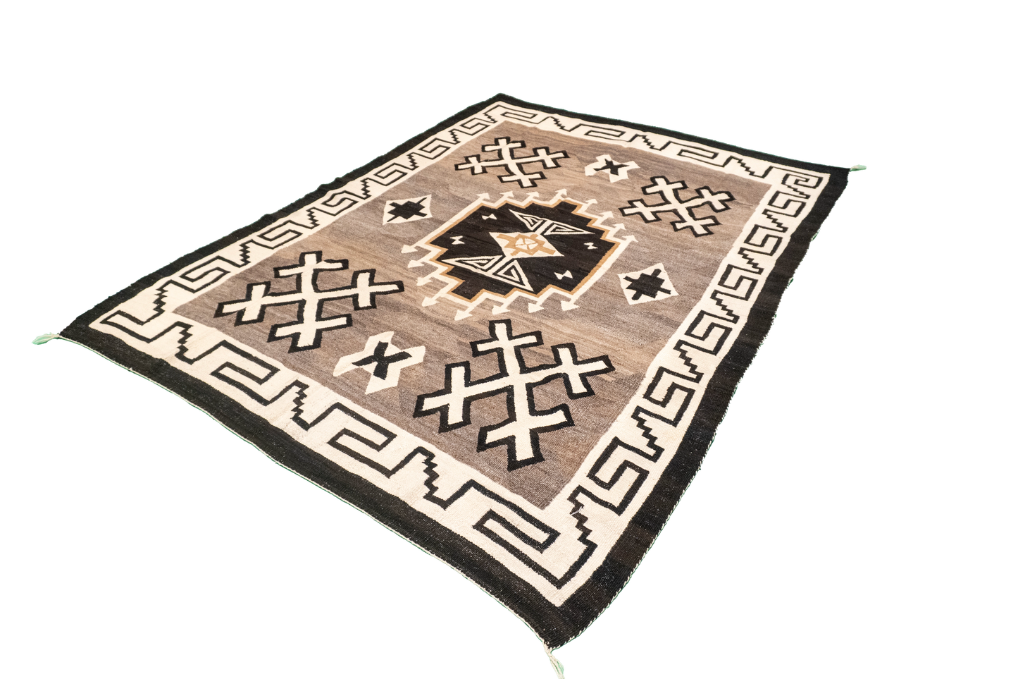W 5 - L 6.7 - Navajo Fine All Over Rectangle - Finest Hand-Made Quality Wool - 64375