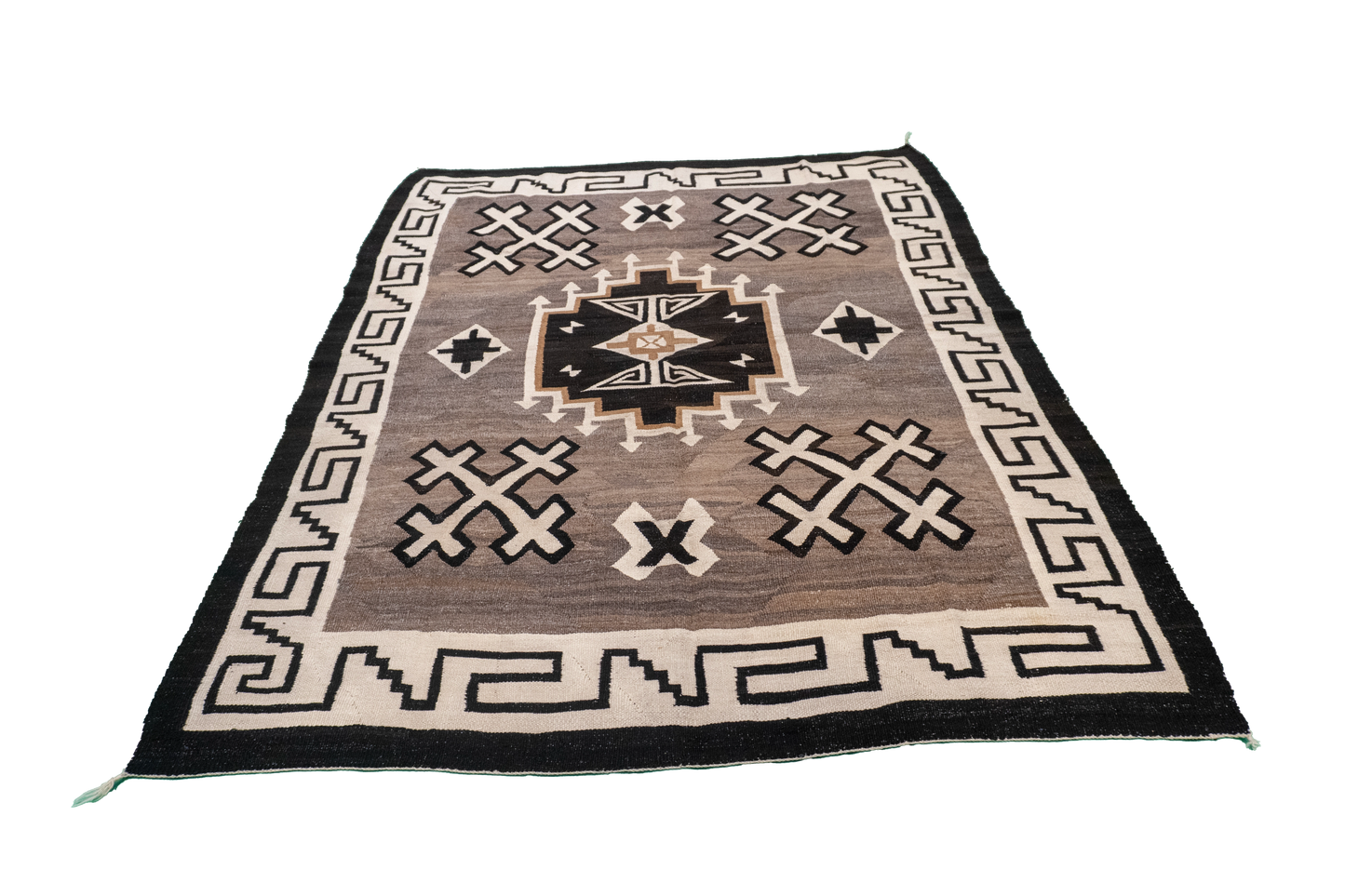 W 5 - L 6.7 - Navajo Fine All Over Rectangle - Finest Hand-Made Quality Wool - 64375
