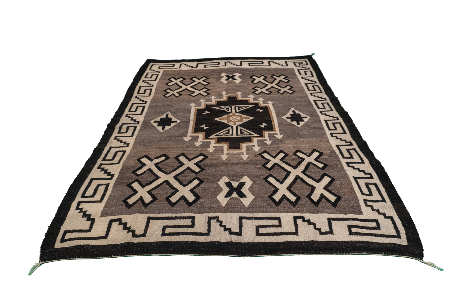 W 5 - L 6.7 - Navajo Fine All Over Rectangle - Finest Hand-Made Quality Wool - 64375