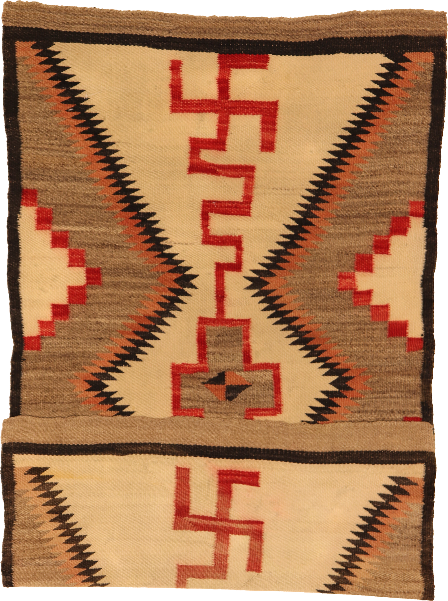 W 3 L 5.4 Navajo 100% Wool Hand-Woven Geometric Design - 64377