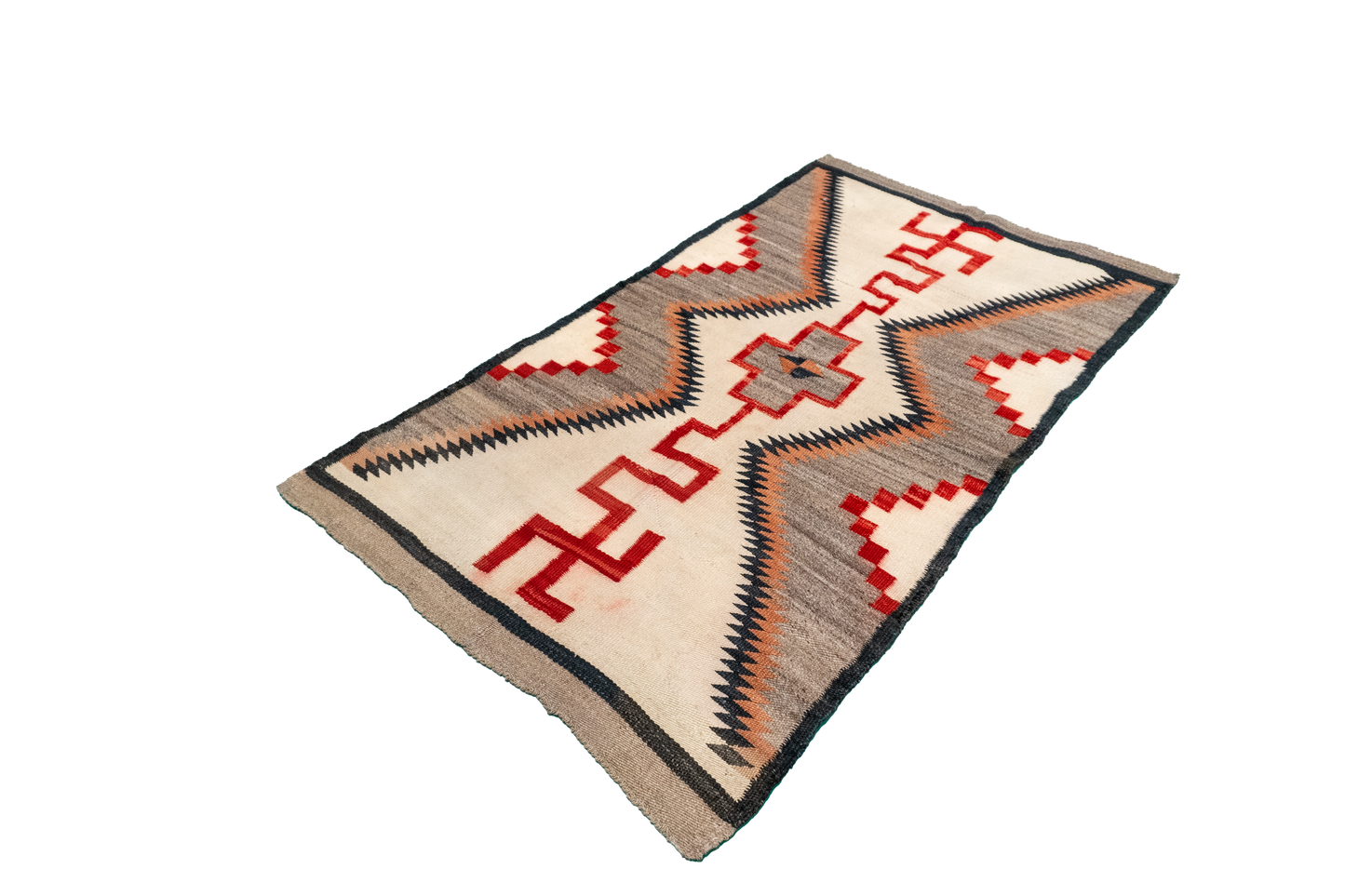 W 3 L 5.4 Navajo 100% Wool Hand-Woven Geometric Design - 64377