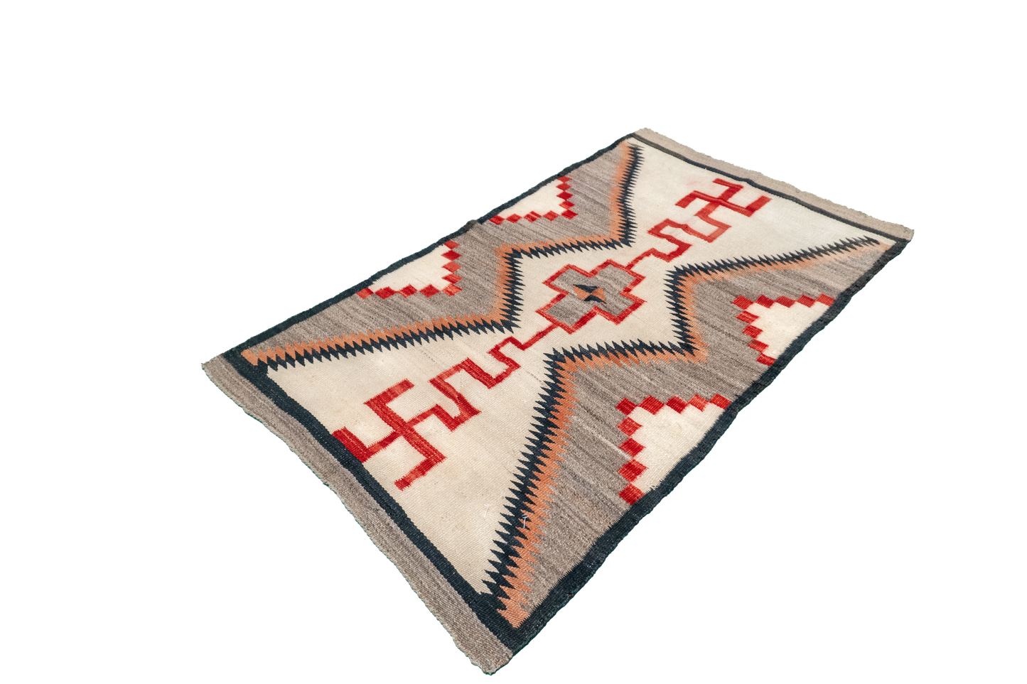 W 3 L 5.4 Navajo 100% Wool Hand-Woven Geometric Design - 64377