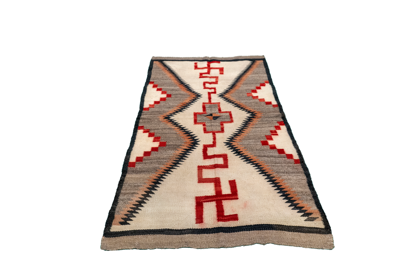 W 3 L 5.4 Navajo 100% Wool Hand-Woven Geometric Design - 64377