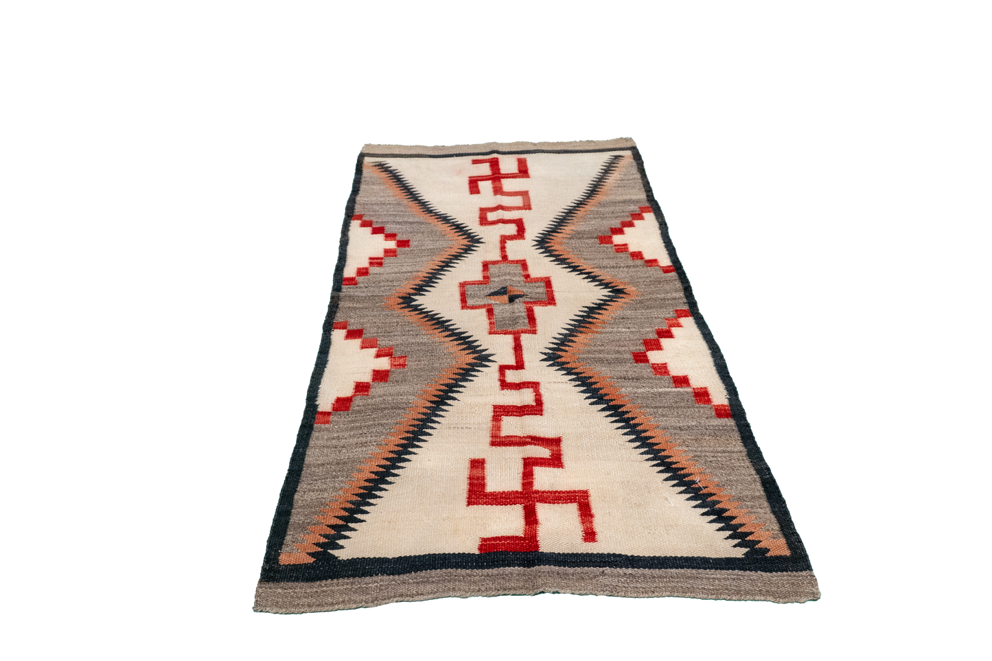 W 3 L 5.4 Navajo 100% Wool Hand-Woven Geometric Design - 64377