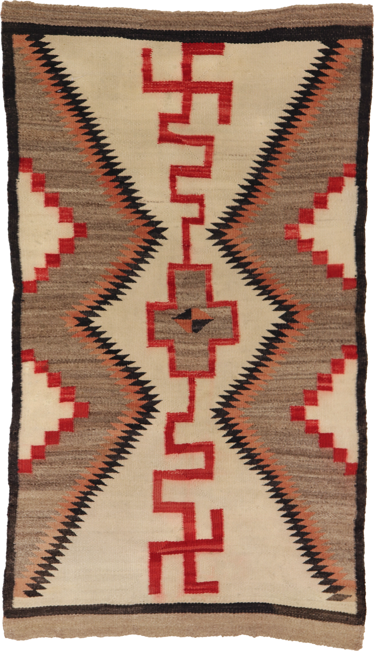 W 3 - L 5.4 Kilim 100% Wool Hand-Woven Navajo Inspired Design - 64377