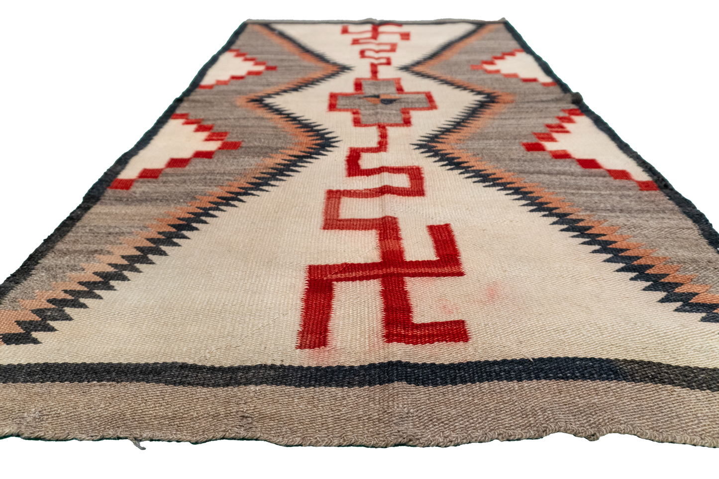 W 3 L 5.4 Navajo 100% Wool Hand-Woven Geometric Design - 64377