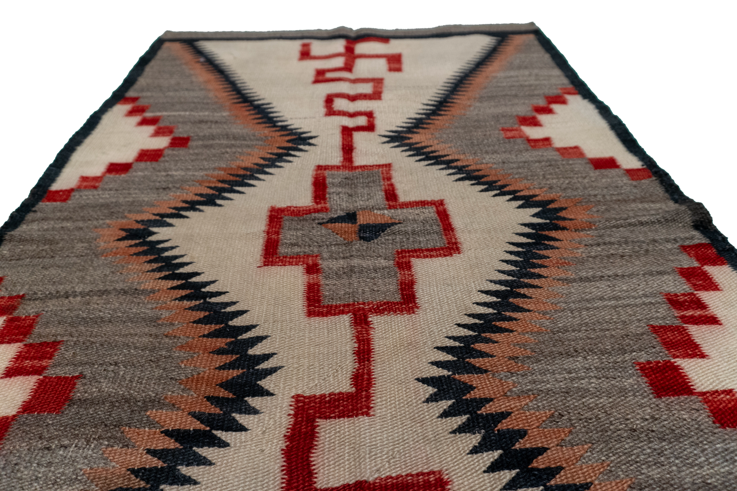 W 3 L 5.4 Navajo 100% Wool Hand-Woven Geometric Design - 64377