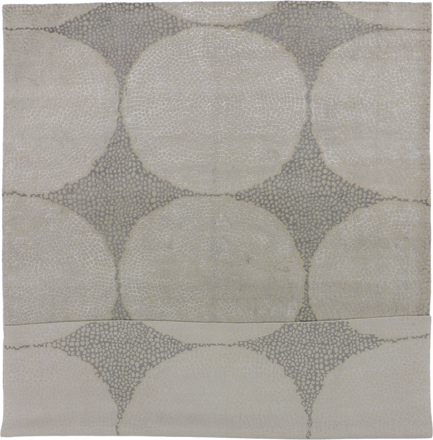 W 9.2 L 12 Modern Wool And Silk Blend Hand-Woven Contemporary Design - 64390