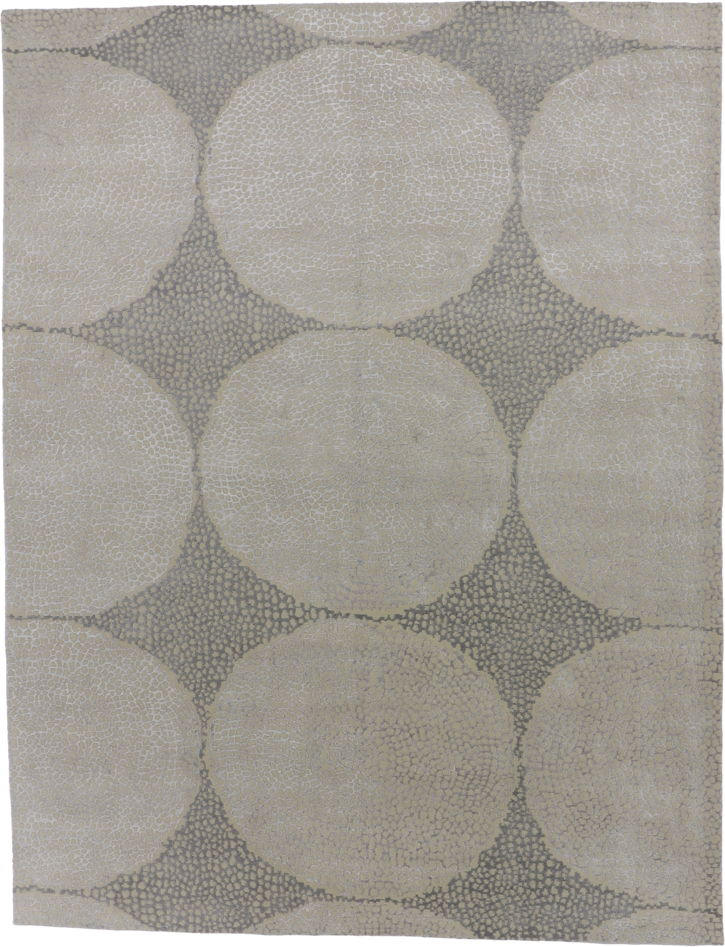 W 9.2 L 12 Modern Wool And Silk Blend Hand-Woven Contemporary Design - 64390