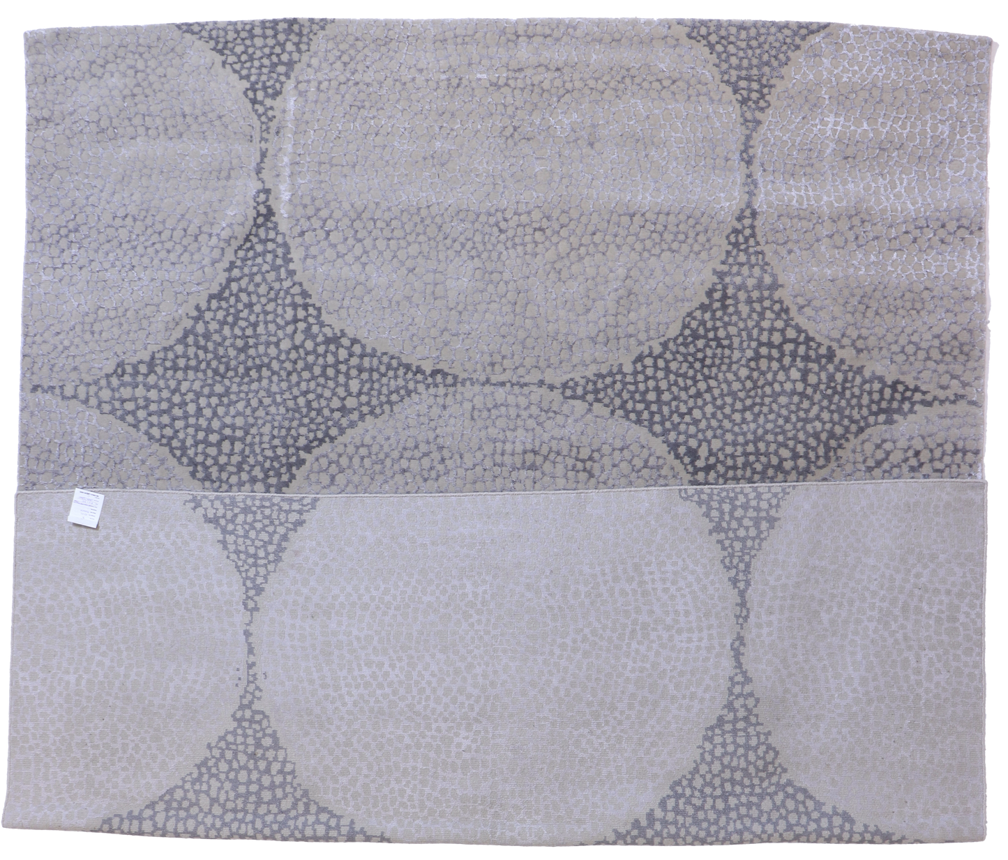 W 8 L 9.9 Modern Wool And Silk Blend Hand-Woven Contemporary Design - 64391