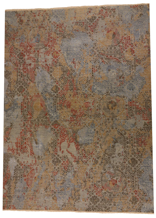 2.7 x 8 - Mountain Modern Fine/Wool All Over Rectangle - Finest Hand-Knotted Quality Wool — 64418