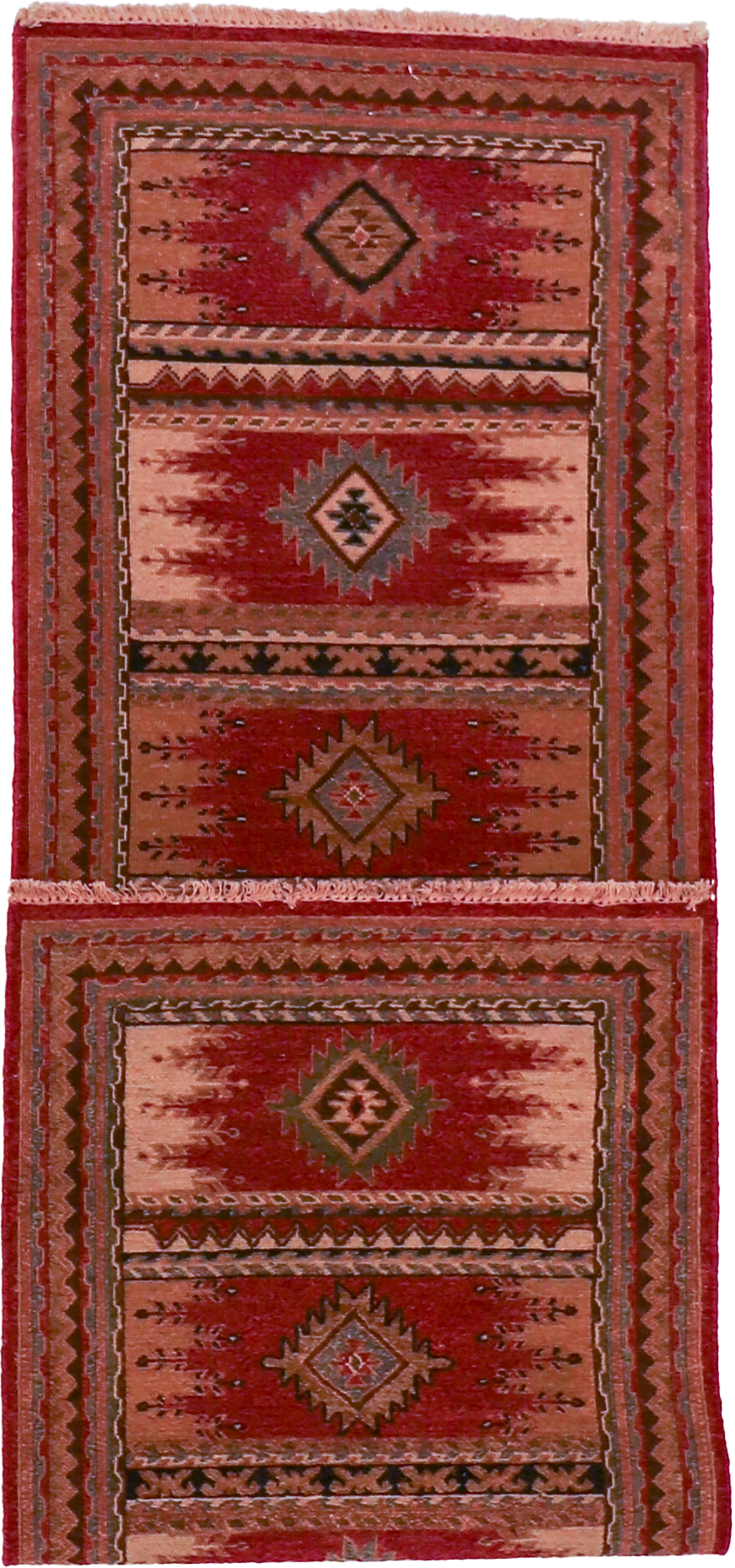 W 2.7 - L 7.11 Karajeh Runner 100% Wool Hand-Woven Geometric Design - 64445