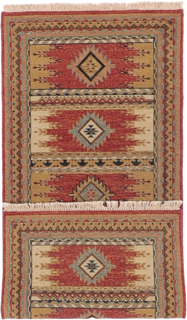 W 2.6 L 5.11 Sumak Karajeh Runner 100% Wool Hand-Woven Geometric Design - 64449