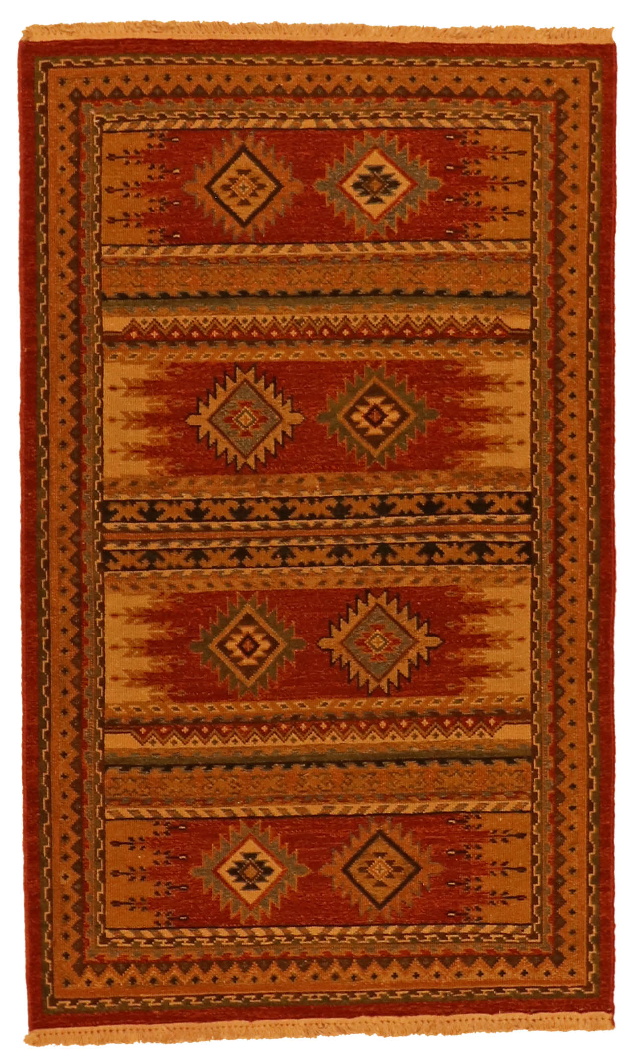 W 2.11 L 4.11 Karajeh 100% Wool Hand-Woven All-Over Design - 64459