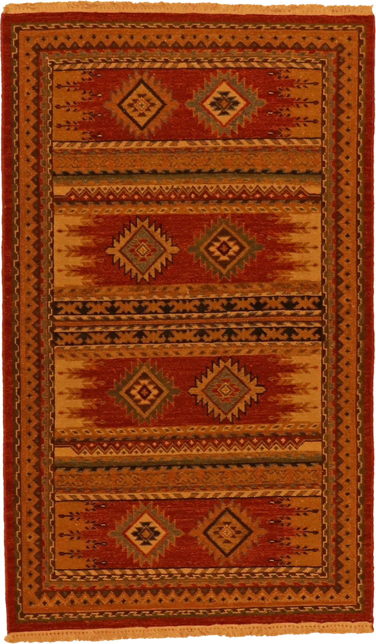 W 2.11 L 4.11 Karajeh 100% Wool Hand-Woven All-Over Design - 64459