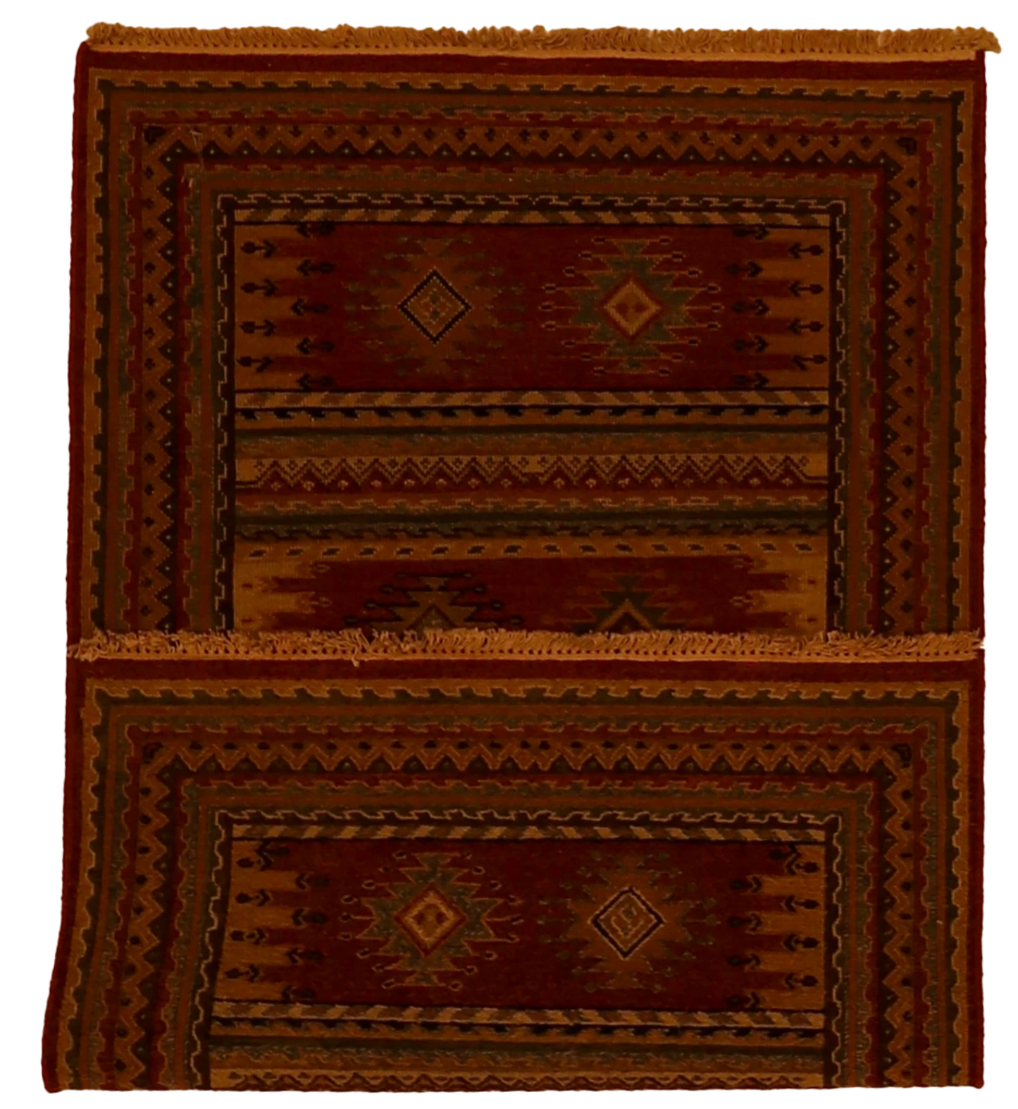 W 2.11 L 4.11 Karajeh Sumak 100% Wool Hand-Woven Geometric Design - 64460