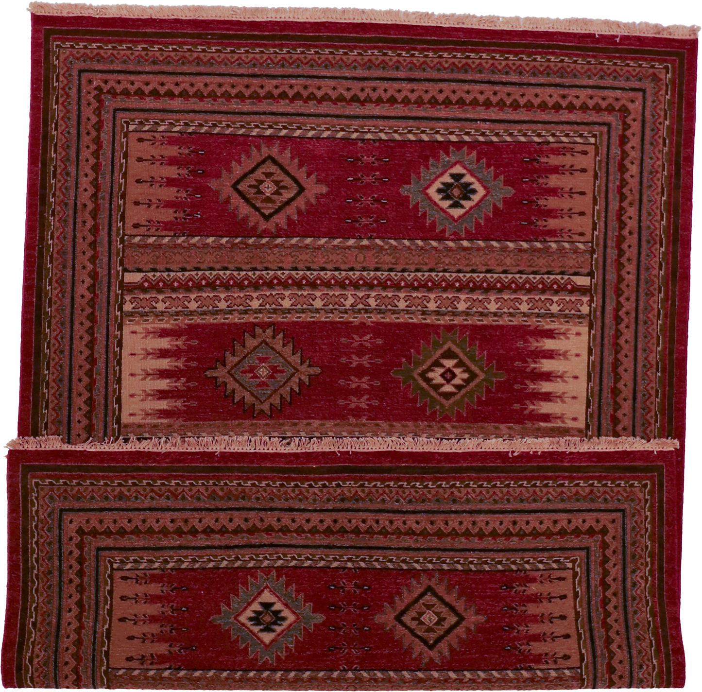 W 5 L 7 Karajeh 100% Wool Hand-Woven Geometric Design - 64467