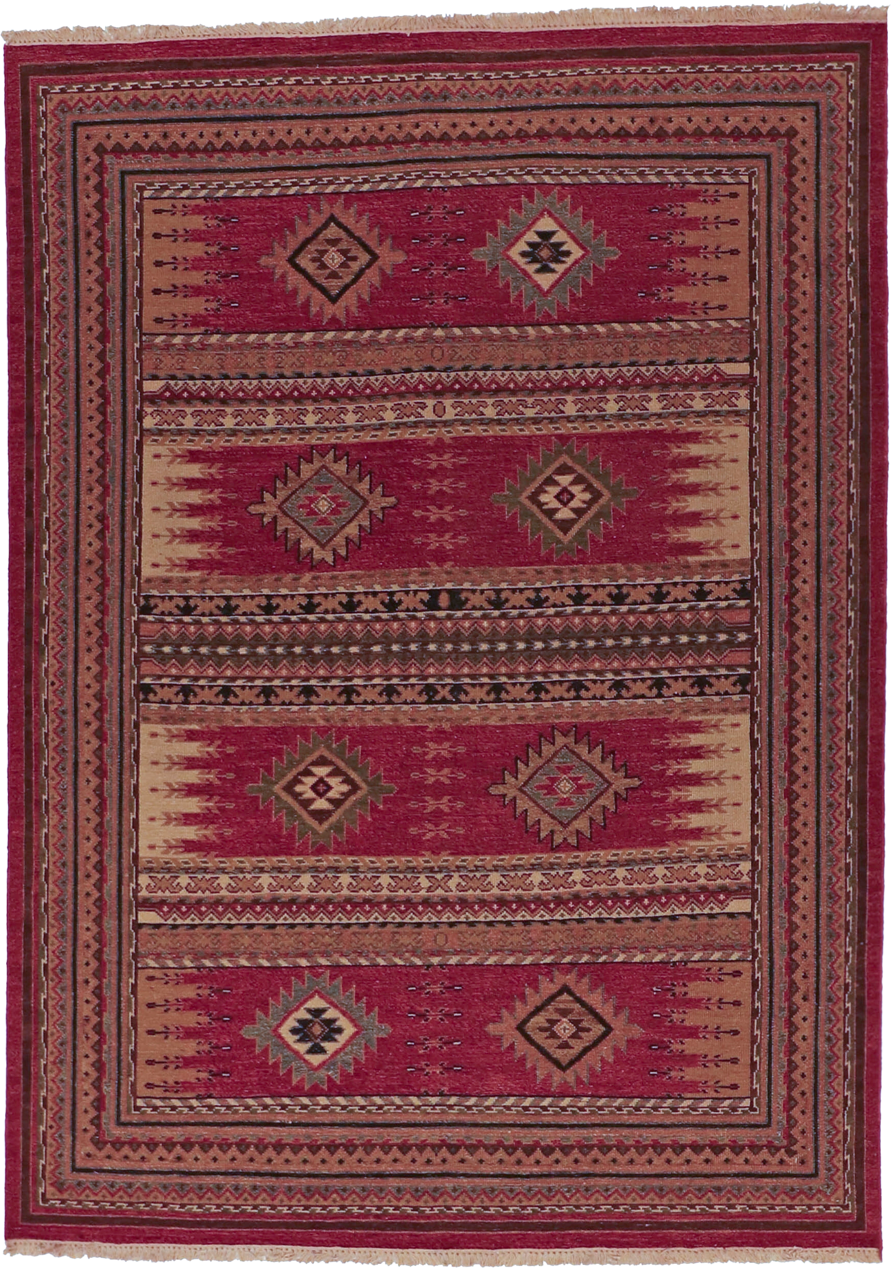 W 5 L 7 Karajeh 100% Wool Hand-Woven Geometric Design - 64467