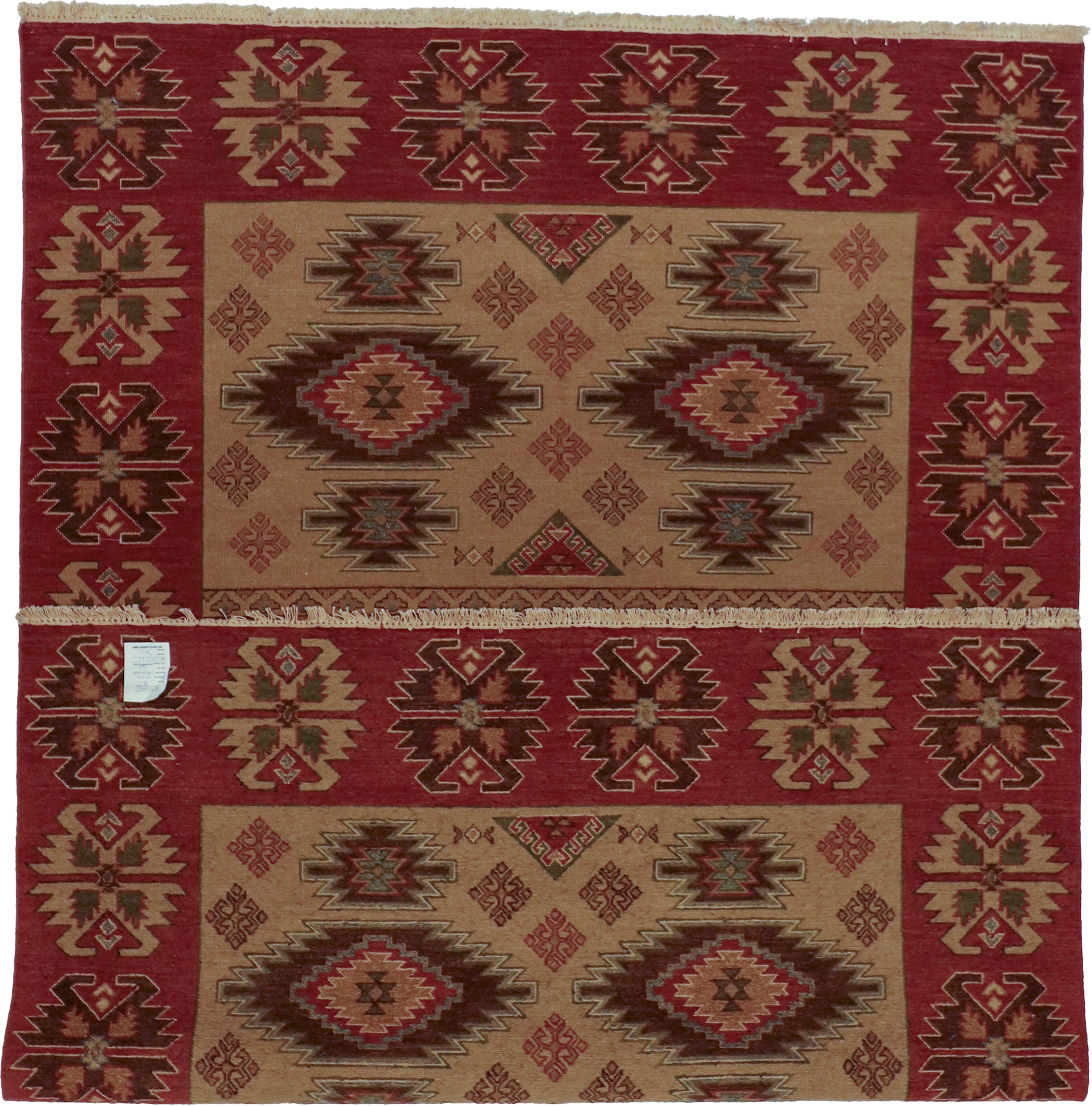 W 5.11 L 8.9 Kazak 100% Wool Handmade Geometric Design - 64475