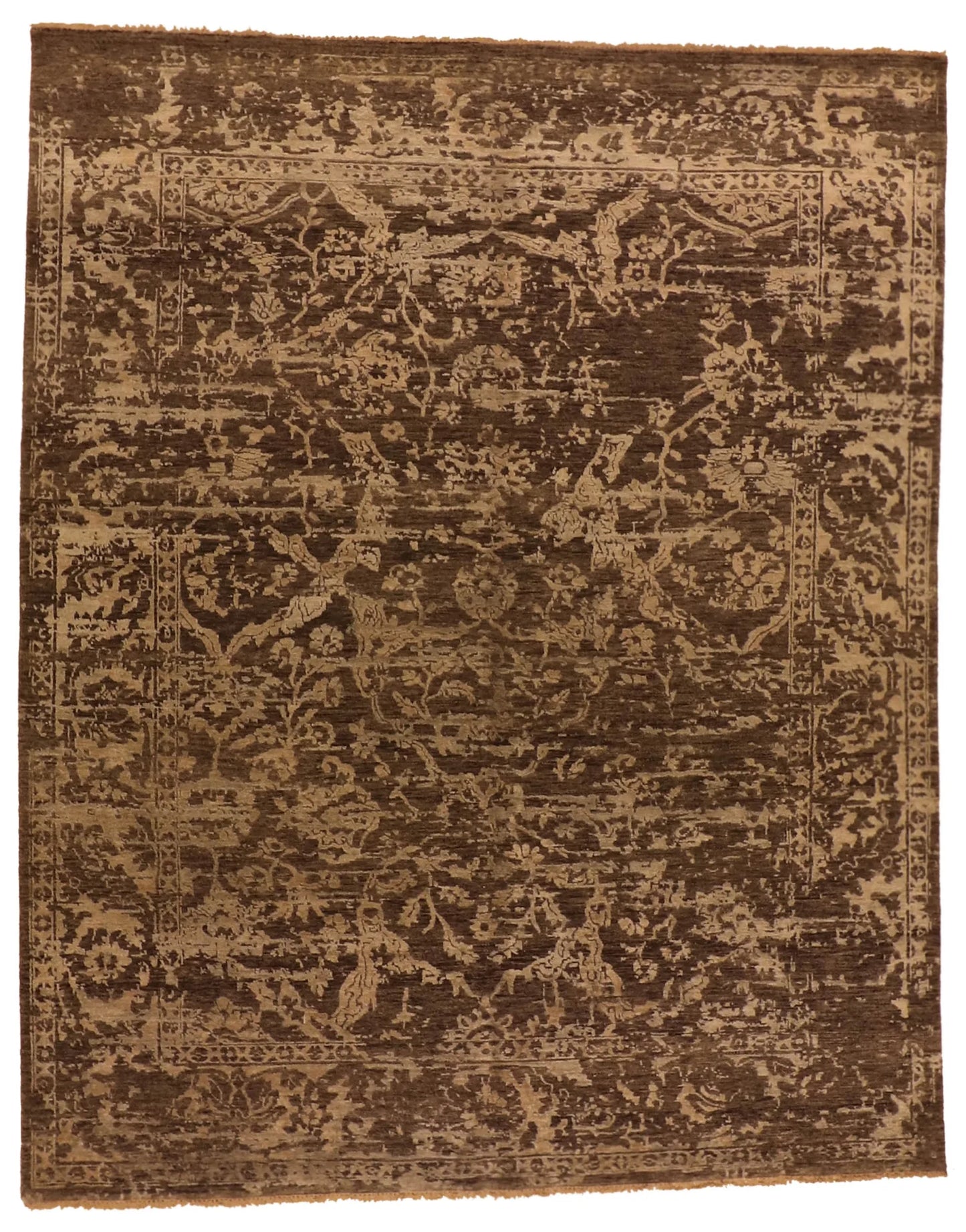 7.10 x 9.9 - Modern Silk/Wool All Over Rectangle - Hand Woven Rug — 64481