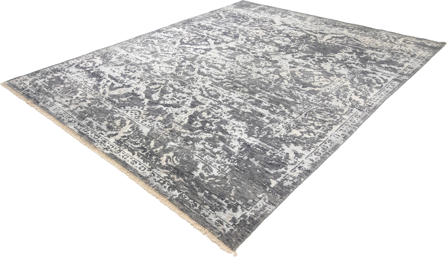W 7.10 L 9.9 Modern Wool And Silk Blend Hand-Woven All-Over Design - 64481