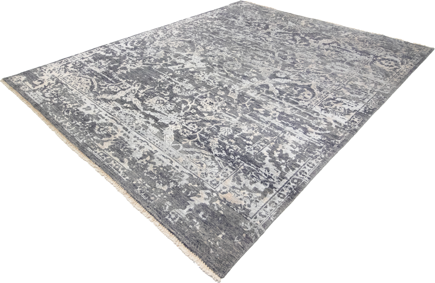 W 7.10 L 9.9 Modern Wool And Silk Blend Hand-Woven All-Over Design - 64481