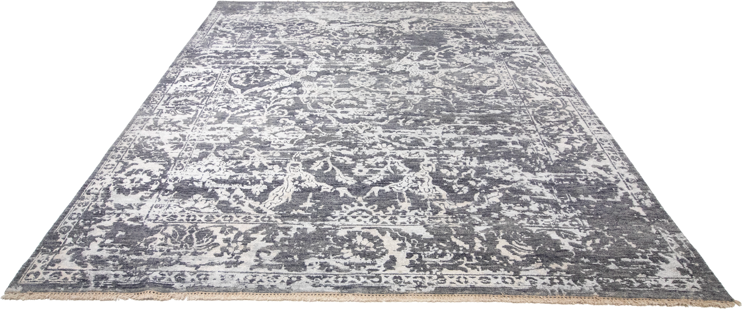 W 7.10 L 9.9 Modern Wool And Silk Blend Hand-Woven All-Over Design - 64481