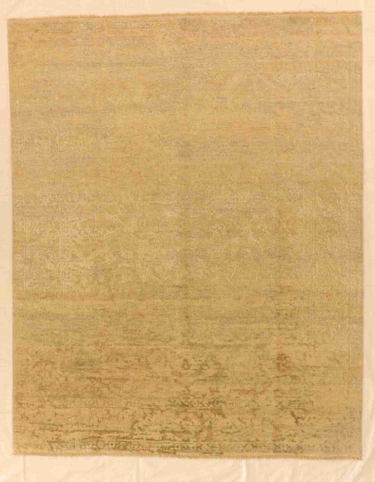 W 7.9 - L 9.8 - Modern Wool Transitional Rectangle - Finest Hand-Knotted Quality Wool - 64483