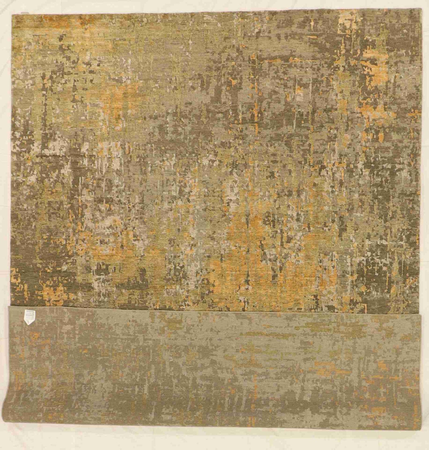 W 9 L 12 Modern Wool And Silk Blend Hand-Woven Contemporary Design - 64491