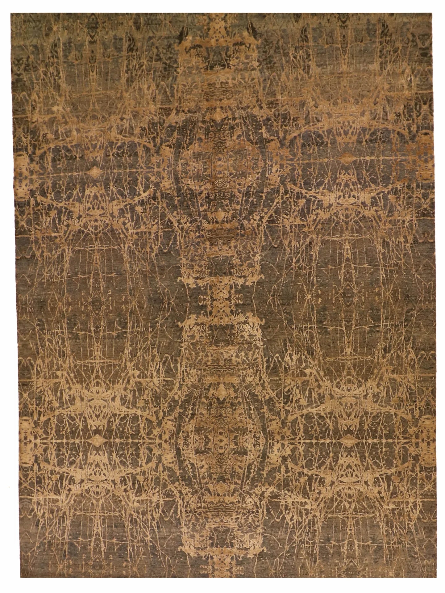 W 9.10 L 13.9 Modern Wool And Silk Blend Hand-Woven All-Over Design - 64496