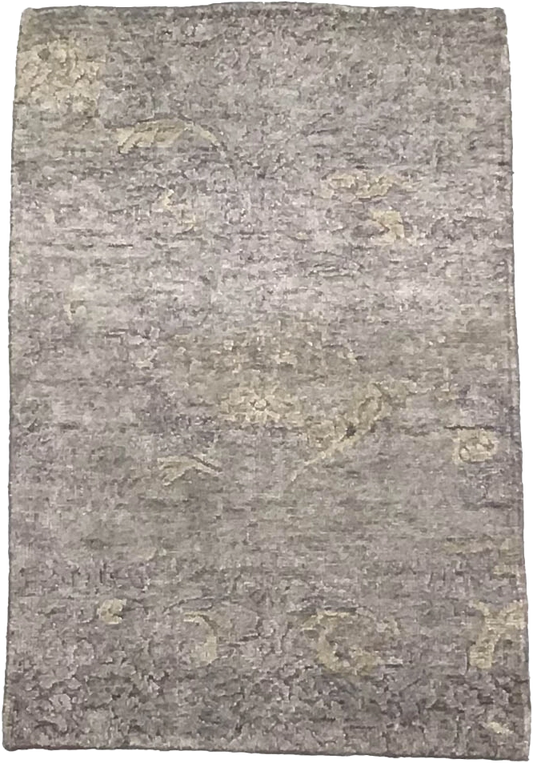 W 2 L 3 Modern Wool And Silk Blend Hand-Woven All-Over Design - 64507