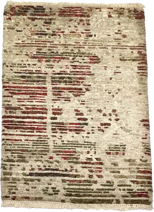 W 2 L 3 Modern Wool And Silk Blend Hand-Woven All-Over Design - 64528