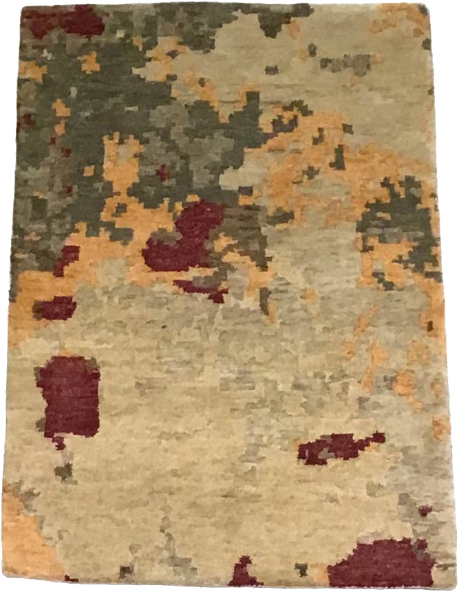 W 2 L 3 Modern 100% Wool Hand-Woven All-Over Design - 64529