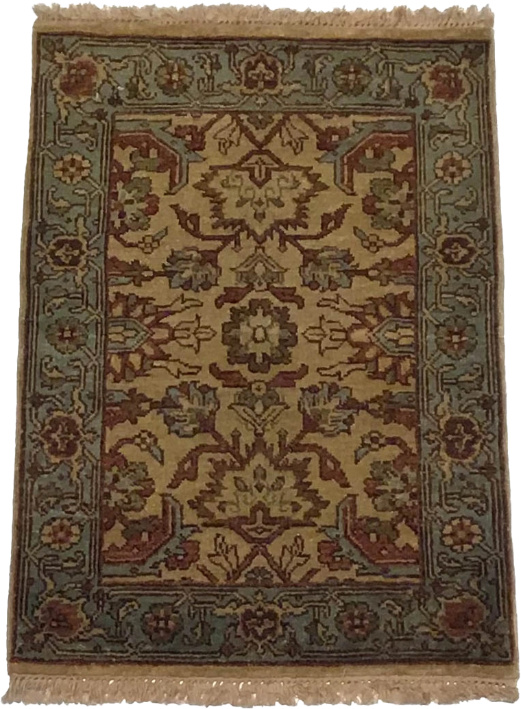 W 2 L 3 Sultan Abad 100% Wool Hand-Woven All-Over Design - 64533