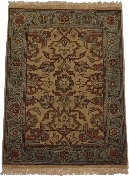 W 2 L 3 Sultan Abad 100% Wool Hand-Woven All-Over Design - 64533