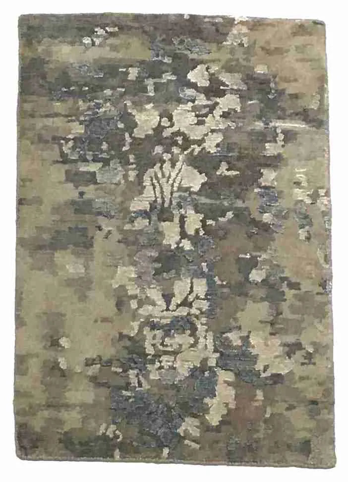 2 x 3 - Modern Silk/Wool All Over Rectangle - Finest Hand-Knotted Quality Wool/Silk — 64539