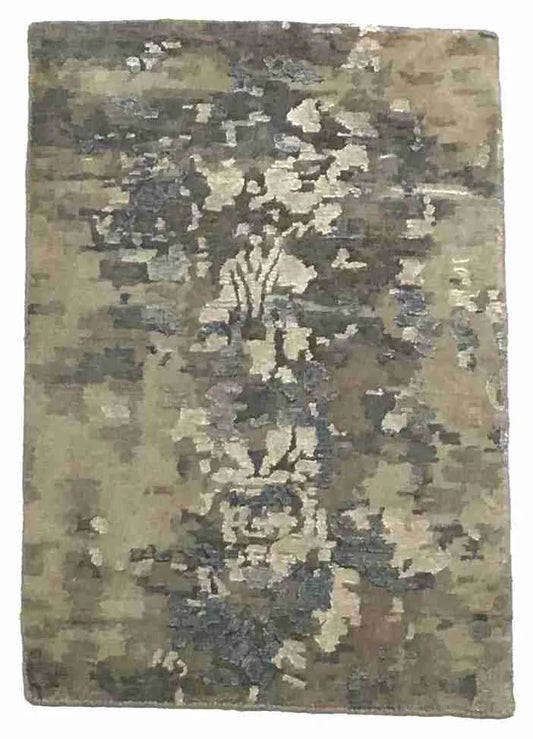 2 x 3 - Modern Silk/Wool All Over Rectangle - Finest Hand-Knotted Quality Wool/Silk — 64539